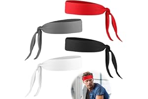 PENNLE 4 Piezas Bandana Head Tie, Diadema Cintas Deportivas Antideslizante para Cabeza para Hombres y Mujeres, Secado Rápido, Bandas Ajustables para Sudor Transpirables, Usadas para Tenis, Correr