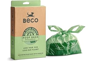 Beco Dog Poo Bags - Strong & Large Poop Bags - 120 Count, Tie Handles, Loose Packed, Unscented for Dog Waste