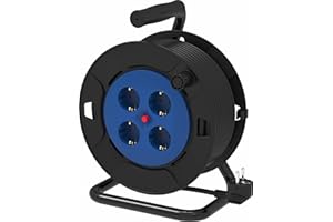 Silver Electronics - Enrollacables multienchufe 4 tomas 25m