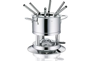 Kela 10968 Fondue-Set, Fleischfondue, 10-teilig, Für 6 Personen, Edelstahl, 1,7 l, Cailin, Silber