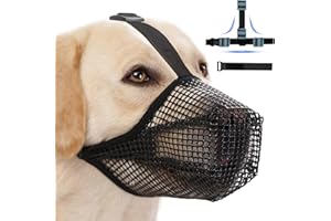LALIEFFACELY Maulkorb für große Hunde, Maulkorb mittlere Hunde mit Klettverschluss, Atmungsaktive Haustier Maske Hundetraining für Kleine Mittlere große (Grau, L)