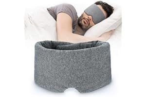 Schlafmaske aus handgefertigter Baumwolle, verdunkelnd – bequeme und atmungsaktive Augenmaske zum Schlafen, verstellbare Blin