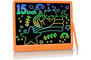 ‎TUGAU TUGAU LCD Schreibtafel Kinder Erwachsene, Löschbarer Maltafel Zaubertafel kinder 15 Zoll Zeichenbrett Geburtstag Weihnachts Geschenke Spielzeug für 3 4 5 6 7 8 Mädchen Jungen (Orange)