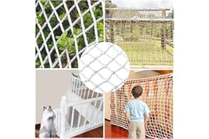 FIYSON Sicherheitsnetz für Kinder, Balkon Katzennetz, Neues Upgrade 3cm mesh, Treppen Schutznetz, Absperrnetz Outdoor, Schutznetz hochbett, Netz rausfallschutz, Universal schutznetz, Weiß (1.5 x 3m)