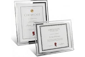 QWORK 2-pack A4-fotoram i glas fristående eller väggmontering för visning av familjefoton bilder certifikat och mer