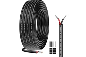 HULUWA Câble électrique 16AWG 2 x 1,3mm² UL2464-10 mètres-Câble 2 conducteurs en cuivre étamé-300V-Idéal pour éclairage LED automobile,éclairage domestique et appareils extérieurs