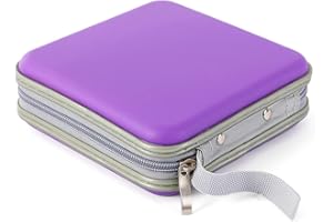 GADGET HOPPA 36 Capacity CD DVD Case Wallet Hard Cover Carry Case Portable Storage Organiser Bag – PURPLE