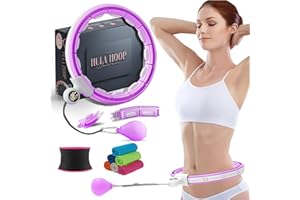PANKTI Fitness Hula Hoops, Weighted Hula Hoop For Adults 360 Degree Auto-Spinning Ball Massage, Infinity Hoop, Weight Loss Exercise Equipment for Home Use