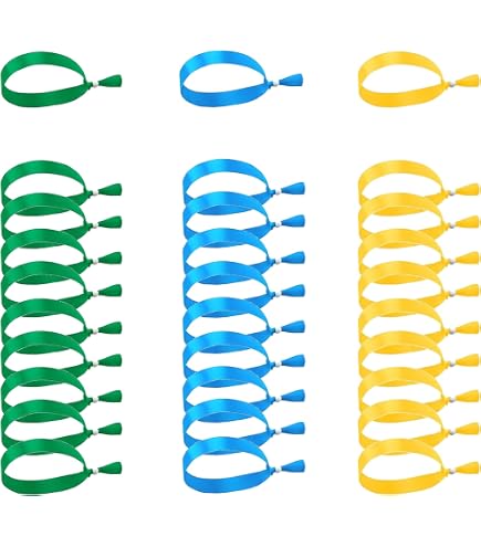 40 Bracelets D'identification En Tissu Orange - Fermeture Plastique Jetable - Pour Concerts, Festivals, événements