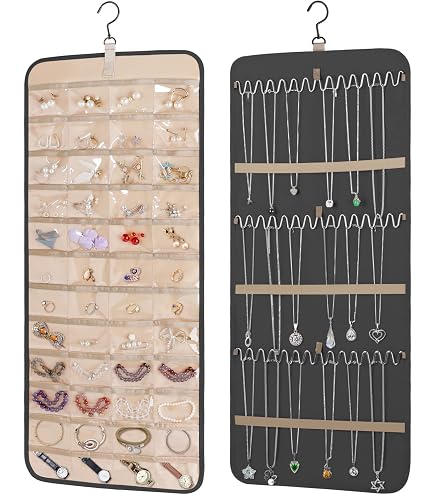 Organisateur De Bijoux à Suspendre Avec Cintre Rotatif à 360 Degrés