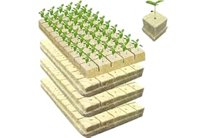 BEAHING Hydroponic Tower, 200Pcs Rockwool Cubes 1 Inch Garden Rock Wool Planting Cubes with Holes for Hydroponic, Seeds Germination and Soilless Growing, Pods