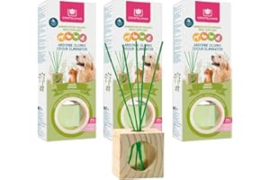 CRISTALINAS Pet Odour Eliminating Reed Diffusers Garden Scent - 30ml Air Fresheners for Home - Lasts upto 4 weeks - Pack of 3