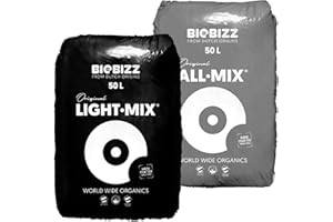 ELITE BBQ Biobizz Lightmix 50L & Biobizz Allmix 50L im Set – 100L Premium Bio-Erde für optimales Pflanzenwachstum – Organische All Mix & Light Mix Erde Anzucht Wachstum, Grow Erde