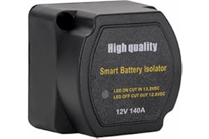 Greluma 1 Pieza Aislador batería dual inteligente,relé sensible al voltaje batería 12V y 140A,VSR para vehículos todoterreno,UTV,autocaravanas,furgonetas,camiones,barcos y vehículos todoterreno