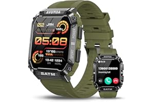 AVUMDA Smart Watch for Men, 1.95 Inch Large Display, Activity Tracker, Pedometer, Heart Rate Monitor, SpO2, Smart Watch for Men, Music Player, 123 Sports Modes, Notifications for Men