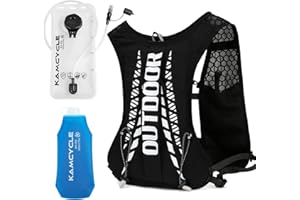 KAMCYCLE Sac à Dos de Course avec vessie d'hydratation ou flasque Souple (en Option)|Gilet de Course|Gilet ultraléger universellement réfléchissant Running Vest