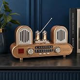 Coverzone Yeni Nesil Radyo USB SD FM Aux Bluetooth M&uuml;zik Kutusu Retro El Tutama&ccedil;lı Şarj Edilebilir M113 Koyu Kahve (RX-998 - 