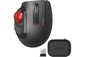 ELECOM-Japan Brand-Mobile Less-Noise Switch Trackball bitra/Thumb-Operated & Wireless Connection Model with Carriying Case/Black/M-MT1DRSBK