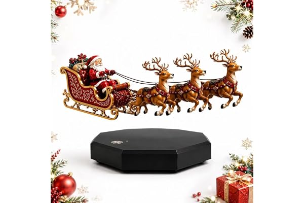 Flytande Tomtesläde, Magnetisk Levitationsjulvisning, Claus-dekor | Flytande tomtesläde med magnetisk levitation skapar en magisk flygande tomteskärm for julbordsdekor