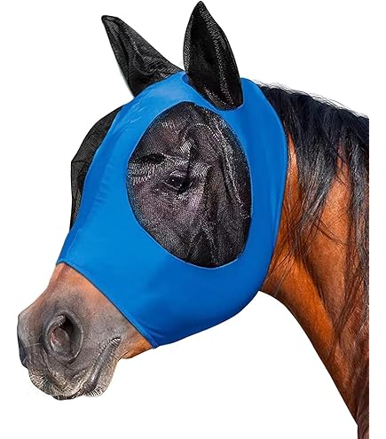 Maschera Antimosche Per Cavalli Adiwo - Rete Morbida Con Paraorecchie E Protezione UV, Grigio - Foto 9