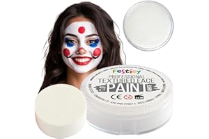 ‎FESTICY Festicy Profi Theaterschminke Weiß 2025, 40g, inkl. Schwamm | EN 71-3 & Reach Zertifiziert | Ideal als Schminke Fasching & Karneval | Für min. 60 Gesichter | Kinderschminke, sicher & hautfreundlich