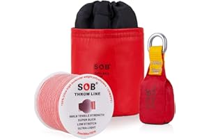 SOB Throwing Bag with Throwing Line, Throwing Bag + 60m/197FT Throwing Line Set for Tree Climbing Tree Work Mountaineering (Red, 250G)