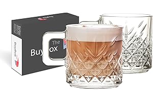 GOSOYO Juego de 2 Tazas de Café de Cristal, Vasos para Café con Leche, Vasos para Capuchino, Vasos para Café Expreso y Tazas de Té de Vidrio para Bebidas Calientes con Asas (195 cc/6,5 oz)