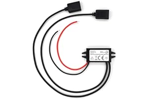Bauer Electronics | DC-DC 8V-32V a 5V Convertitore di tensione doppia USB 3A 15W | 12-V USB Trasformatore Alimentatore Regulatore Raddrizzatore Converter 24-V USB 5-V Riduttore Step-down Buck Volt