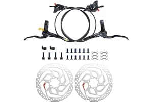 ZUKKA Shimano MT200 MTB Hydraulic Disc Brake Set Right Rear 1500mm Left front 800 mm with RT26 Brake Disc 6-Hole Disc 160 mm Brake Rotors for MTB, E-Bike, Fatbike