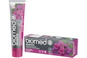 Dentifrice Biomed Sensitive 98% naturel | Sensibilité et renforcement de l’émail | Extrait de pépins de raisin rouge, végétalien, sans SLES 100 g