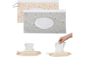 Qianyu Lot de 2 distributeurs de lingettes humides portables pour bébé - Réutilisables - Sac de voyage pour lingettes humides - Sac rechargeable pour couches de bébé - Pour la randonnée en plein air