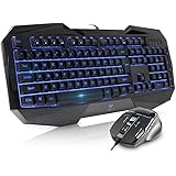 Aula Backlit Gaming Keyboard and Mouse Combo with Adjustable Backlight (SI-859 + SI-928)