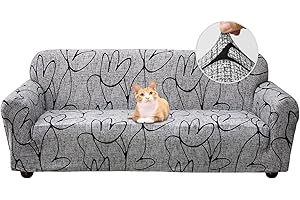 Jaotto Funda para Sofa 3 Plazas Funda Cubre Sofa Ajustable Fundas de Sofá Elasticas Extraíbles Lavables Antideslizante Protector Cubiertas de Sofá con Brazos de Sala de Estar,Estilo Gris