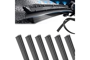 FANNAS 6 Pièces Essuie Glaces Recharges de Remplacement en Caoutchouc Bandes,800mm Automobile Pare Brise Lames D' essuie Glace,Bande D' essuie- Glace,Recharge Caoutchouc Platpour D'essuie Glace