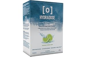 Hydrascore - Hydradose Eau Concentrée Goût Citron Vert - 10 Sachets - Améliore l’Hydratation - Réhydratant pour Sportifs, Séniors, Chaleurs, Fièvres, Perte de Soif - N1158