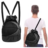 Molain Multipurpose Mesh Ball Bag - Football, Basketball, Tennis, Volleyball, Rugby - Portable Backpack for Beach and Gym