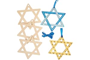 Baker Ross FX940 Décorations en bois de l'étoile de David - paquet de 10, kits d'éducation religieuse et d'artisanat pour les enfants