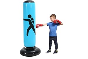 HJYDGJ Sac de frappe sur pied de 160 cm - Gonflable - Sur pied - En PVC - Convient pour pratiquer le karaté, le taekwondo, la boxe, etc