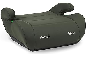 KIKKA BOO KikkaBoo Rehausseur Voiture Enfant i-UP, i-Size, 125-150 cm, Groupe 3, 7-12 Ans, 22-36 kg, Installation Ceinture de Sécurité, Léger et Compact, Vert militaire