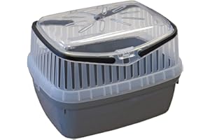 PETGARD Trasportino per piccoli animali come criceti, porcellini d'India, conigli, ecc. Grigio