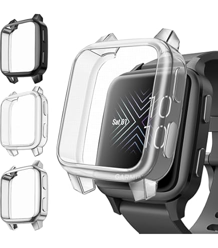 Ivoler Schutzhülle Mit Displayfolie Für Garmin Vivoactive 4 / Venu 2 (45mm) – 3 Stück, Klar & Schwarz
