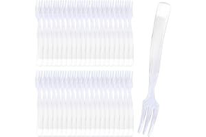 ORMROMRA Lot de 50 fourchettes en plastique réutilisables de 10,8 cm - Fourchettes à gâteau en plastique transparent - Réutilisables - Fourchettes en plastique robuste pour pique-niques, camping, fêtes
