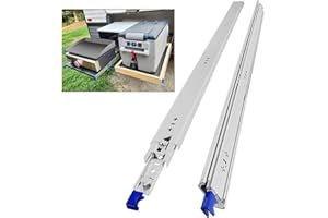 AOLISHENG Glissiere Pour Tiroir Charge Lourde 1000 mm Avec Serrure Charge max 120 kg Pour Camping Car & Van Latéral Coulisse de Tiroir Sortie Totale Rail Coulissant Glissière a Bille 1 Paire(2 pièces)