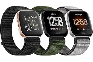 YCHDDER Nylon Straps Compatible with Fitbit Versa 2 Strap/Fitbit Versa Strap/Fitbit Versa Lite Strap/Fitbit Versa SE Strap,Soft Breathable Adjustable Sport Replacement Strap for Women Men