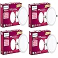 PHILIPS 15W Round AP Plus UltraGlow LED DL Recessed LED Panel Ceiling Light (Pack of 4,Warm White)
