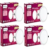 Philips 15W Round AP Plus UltraGlow LED DL Recessed LED Panel Ceiling Light (Pack of 4,Warm White)