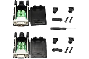 CERRXIAN DB9 adapter RS-232 interfejs szeregowy DB9 męskie i żeńskie złącze DBP (1 para) (biała wtyczka śrubowa)