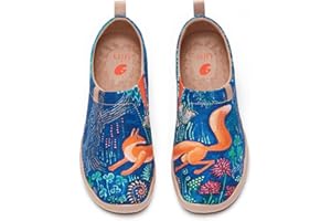 UIN Women's Amazing Colorful Cute Cat Canvas Slip On Spring Summer Loafer Flat Art Painted Travel Shoe Multicolor