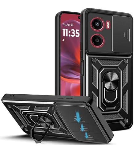 Custodia ILING Motorola Moto G35 5G - Protezione Militare Con Supporto Ad Anello Magnetico 360° E Bumper Antiurto - Verde Opaco - 6