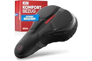 WITTKOP Coussin de Selle de vélo en Mousse à mémoire de Forme Confortable I Housse de Selle de vélo pour Hommes et Femmes avec Concept Ergonomique à 3 Zones